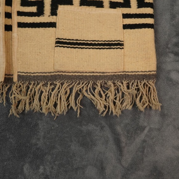 VTG Zapotec Oaxaca Handwoven Wool‎ Gabán Vest Aztec Warrior Greca Band Starburst - Picture 6 of 14